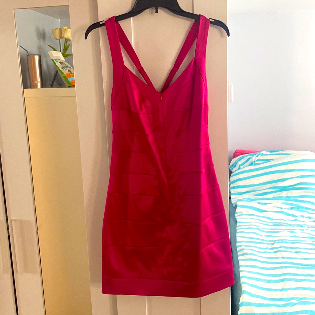 Fuchsia Satin Mini Dress
